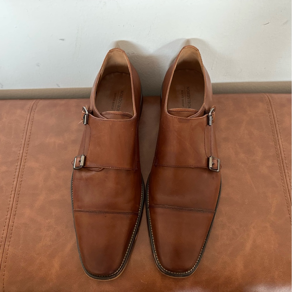 Nordstrom Brown Dale Cap Toe Monk Strap Size 12